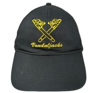 Big Trucker Hat Black One Size Vandaljacks Crossed Chainsaws Mesh Snapback